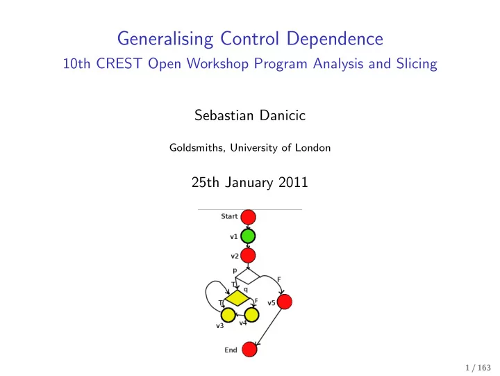 generalising control dependence
