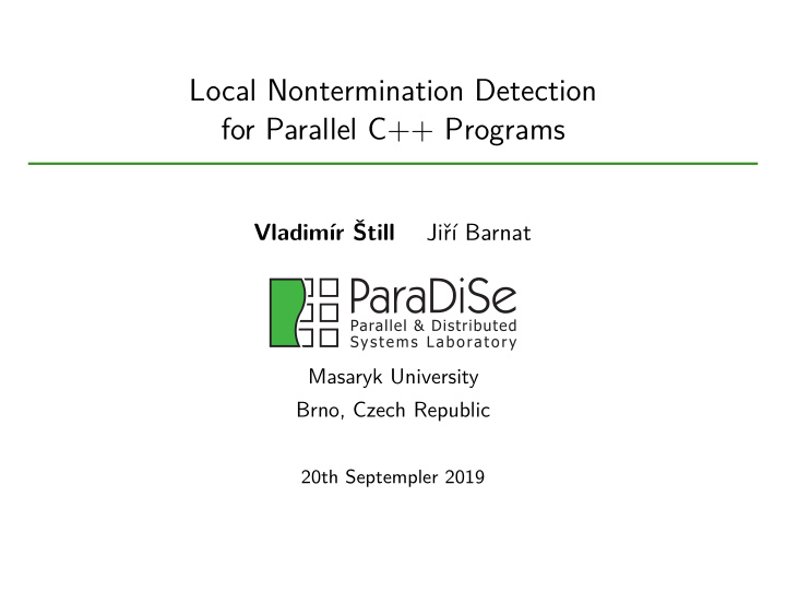 local nontermination detection for parallel c programs