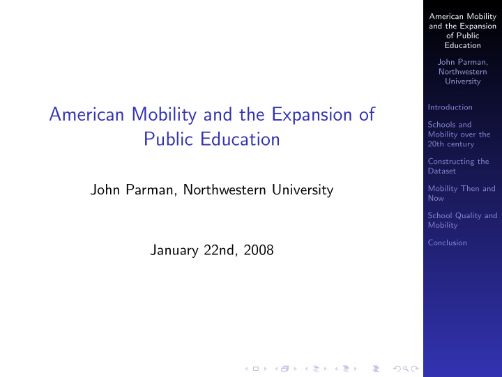 american mobility and the expansion of