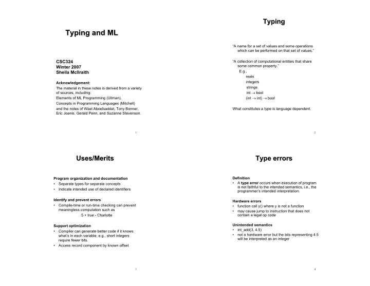 typing and ml typing and ml