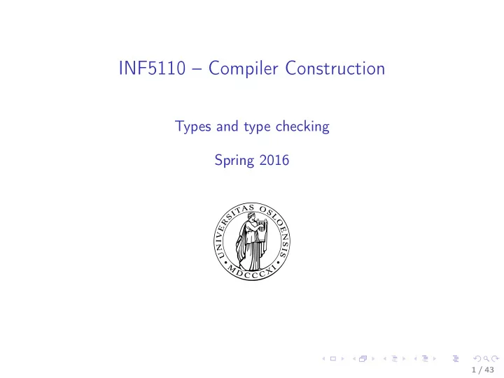 inf5110 compiler construction