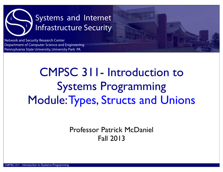 cmpsc 311 introduction to systems programming module