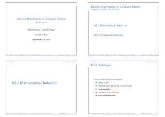 A3.1 Mathematical Induction  direct proof  indirect proof (proof by contradiction)