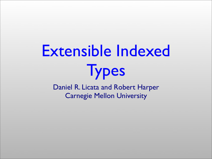 extensible indexed types
