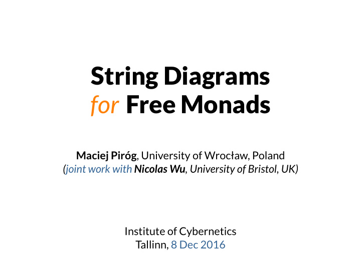 string diagrams for free monads