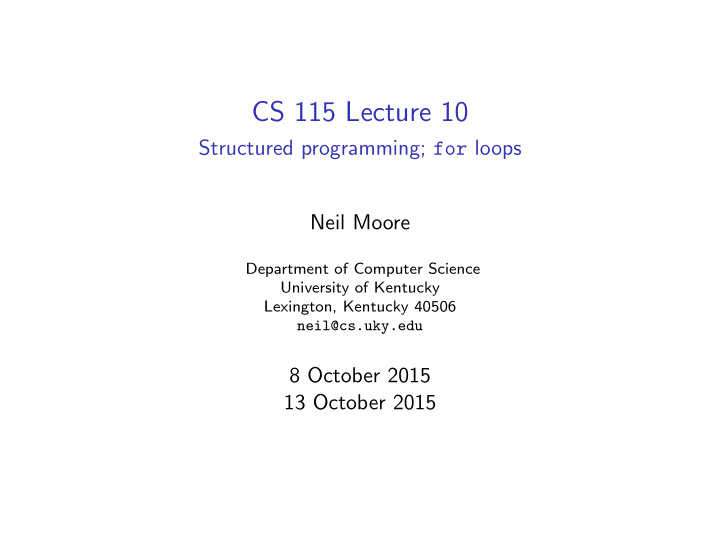 cs 115 lecture 10