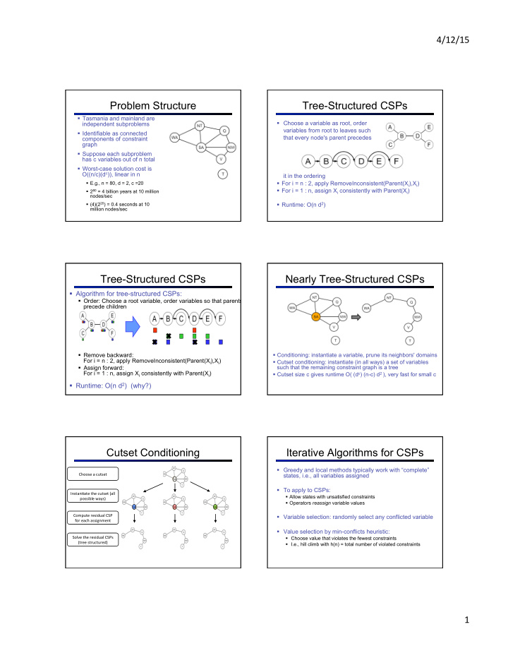 problem structure tree structured csps