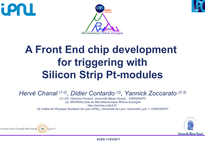 a front end chip development for triggering with silicon