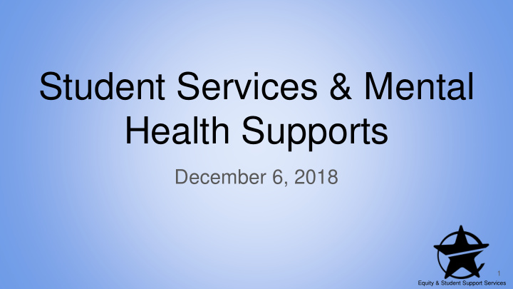 student services amp mental health supports
