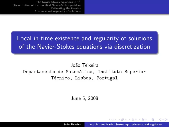 local in time existence and regularity of solutions of