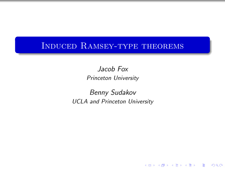 induced ramsey type theorems