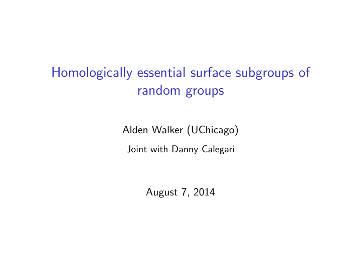 homologically essential surface subgroups of random groups