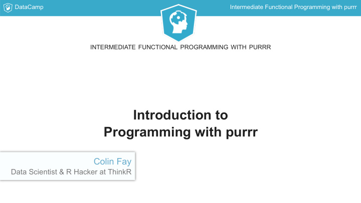 introduction to programming with purrr