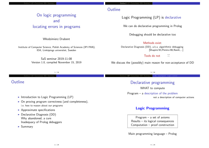 outline on logic programming
