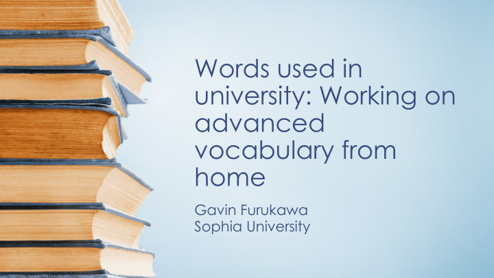 words used in university working on advanced vocabulary