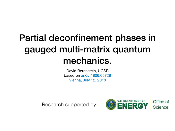 partial deconfinement phases in gauged multi matrix
