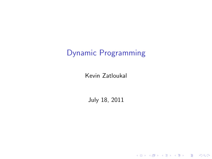 dynamic programming