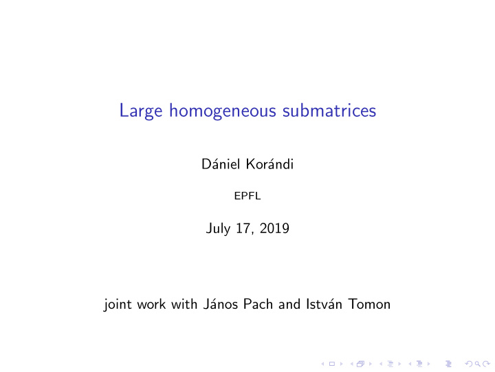 large homogeneous submatrices