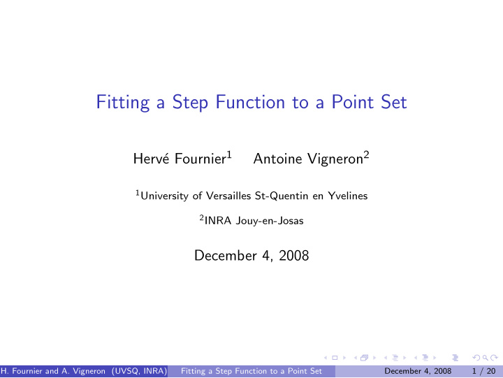 fitting a step function to a point set