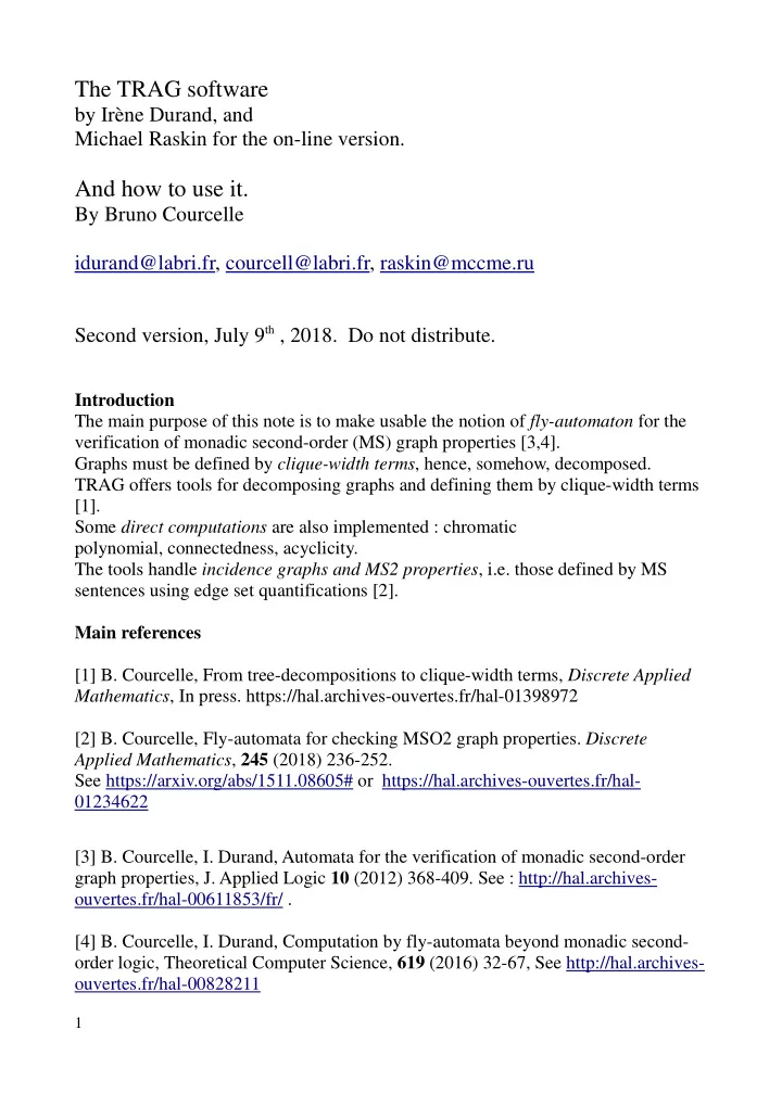 the trag software
