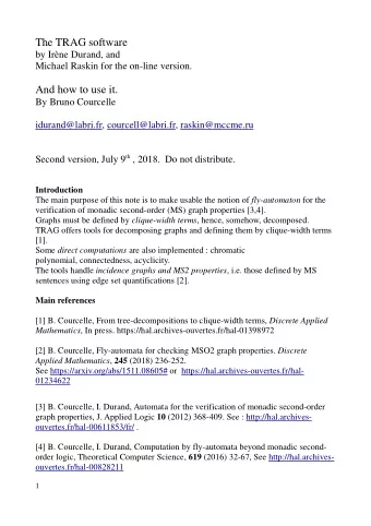 The TRAG software  by Irne Durand, and  Michael Raskin for the on-line version.  And how to use