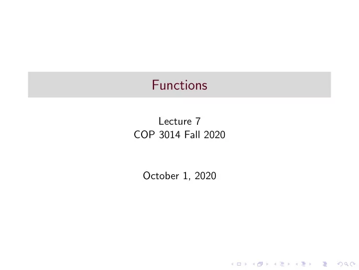 functions
