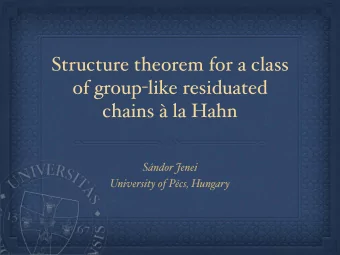 Structure theorem for a class of group - like residuated  chains  la Hahn  Sndor Jenei
