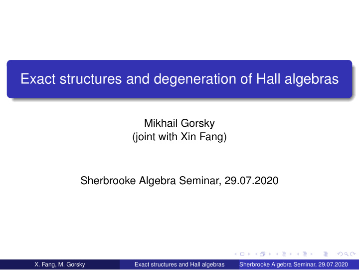 exact structures and degeneration of hall algebras