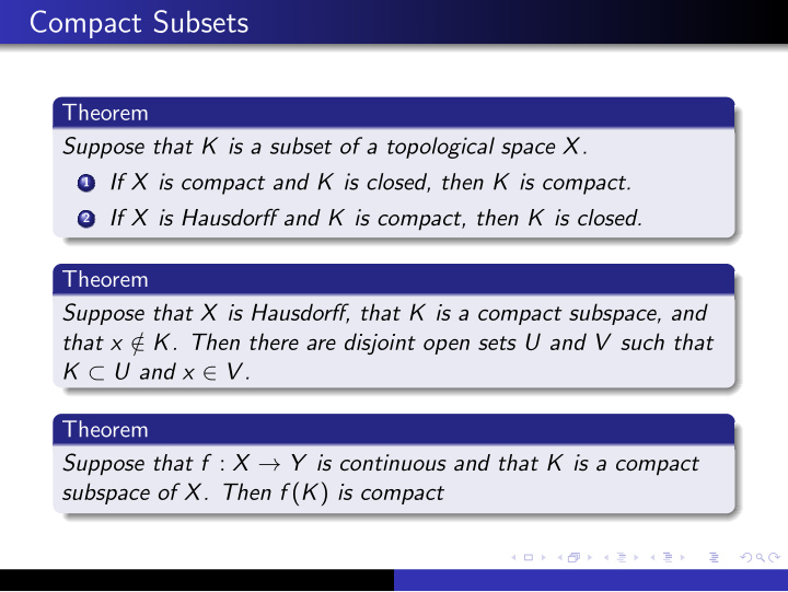 compact subsets