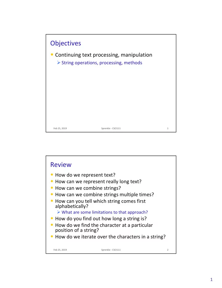 objectives