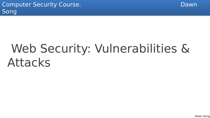 web security vulnerabilities attacks