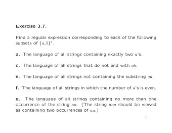 Exercise 3.7.  Find a regular expression corresponding to each of the following subsets of { a, b }