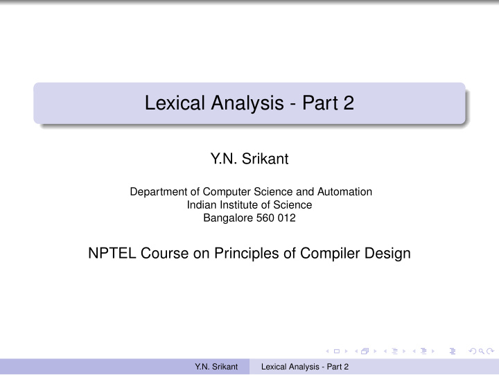 lexical analysis part 2