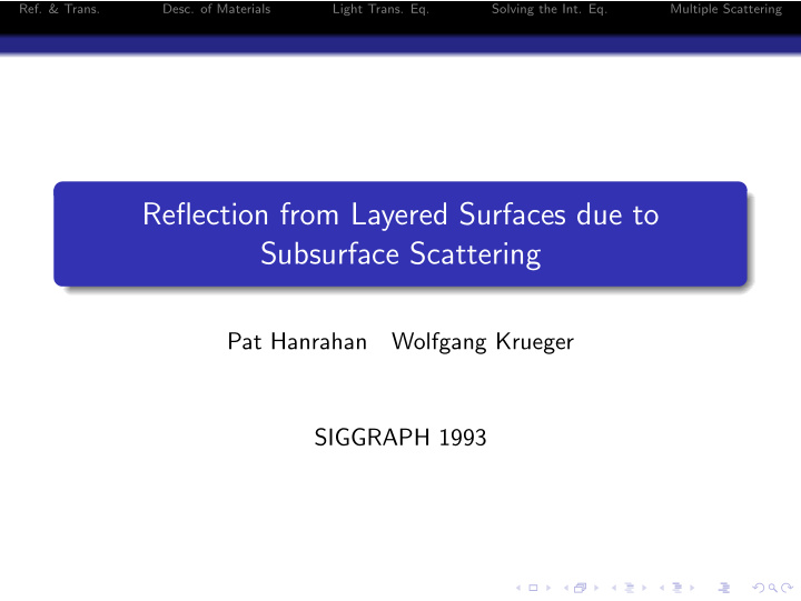 reflection from layered surfaces due to subsurface