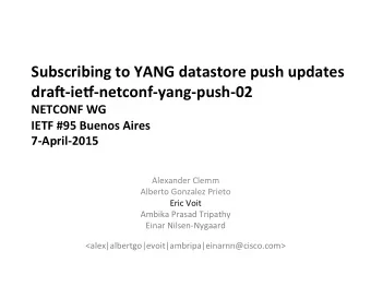 Subscribing  to  YANG  datastore  push  updates