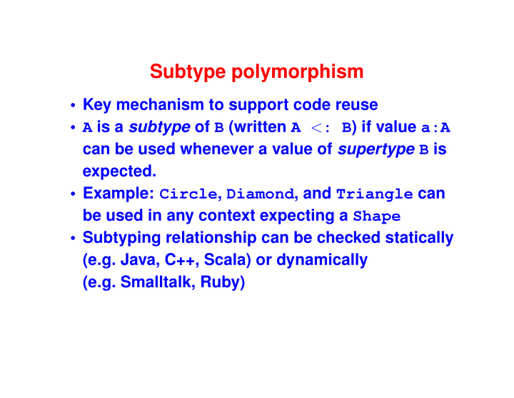 subtype polymorphism