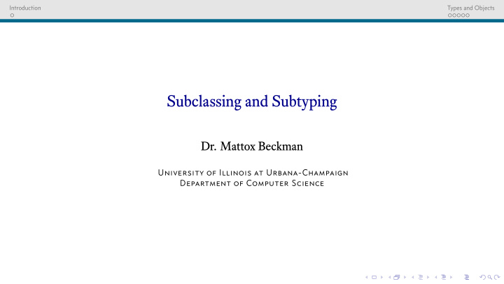 subclassing and subtyping