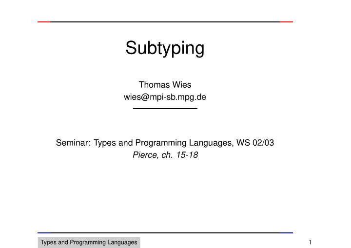subtyping