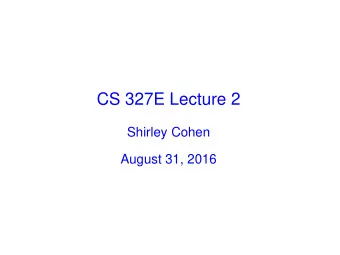 CS 327E Lecture 2  Shirley Cohen  August 31, 2016  Question 1: Which of the following are reasons