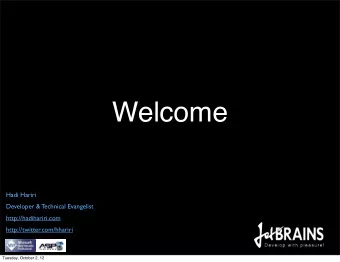 Welcome  Hadi Hariri  Developer &amp; Technical Evangelist  http://hadihariri.com