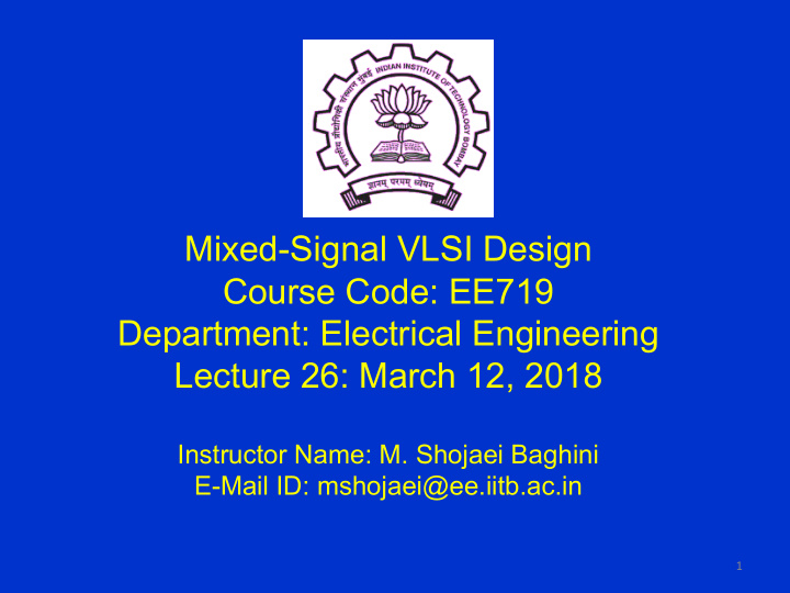 mixed signal vlsi design course code ee719 department