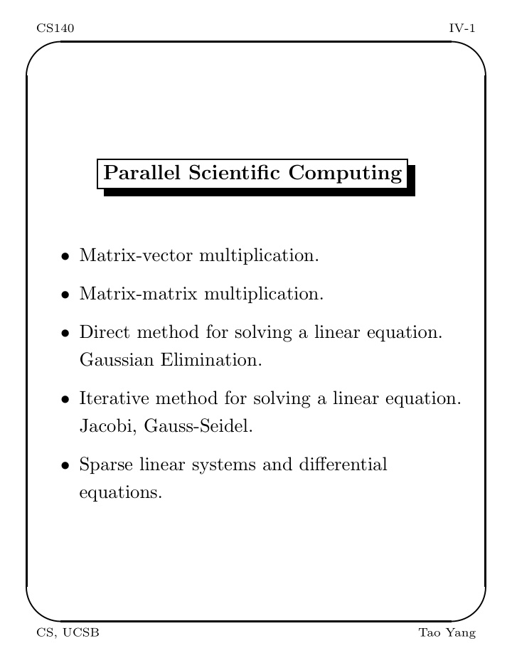 parallel scientific computing