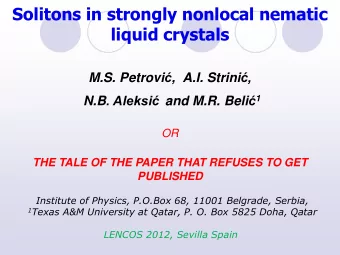 M.S. Petrovi  , A.I. Strini , N.B . Aleksi and M.R. Beli  1  OR  THE TALE OF THE PAPER THAT