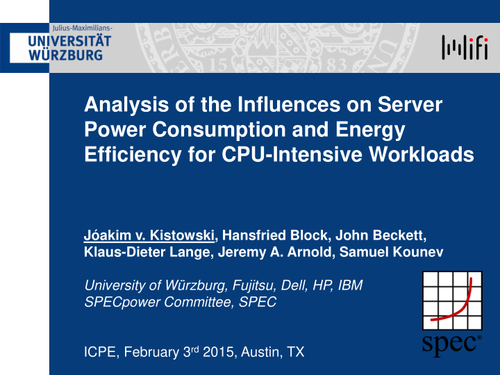 analysis of the influences on server power consumption