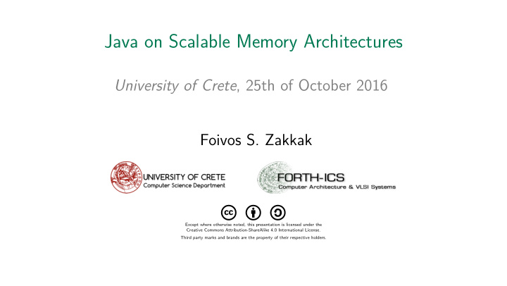 java on scalable memory architectures