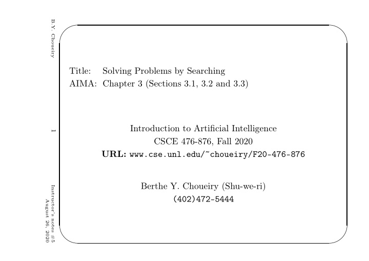title solving problems by searching aima chapter 3