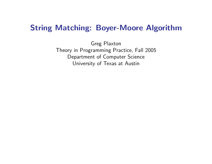 string matching boyer moore algorithm