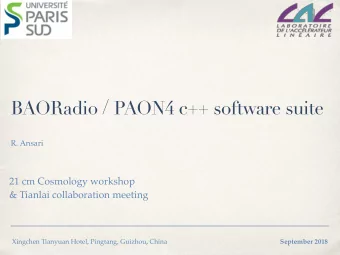 AnaPAON4 : Analysis software for PAON4  JSkyMap : Map making and simulation software suit