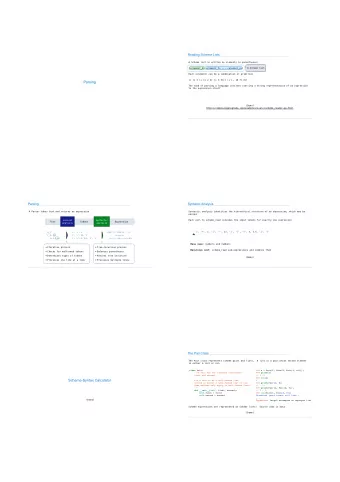 Parsing  The task of parsing a language involves coercing a string representation of an expression