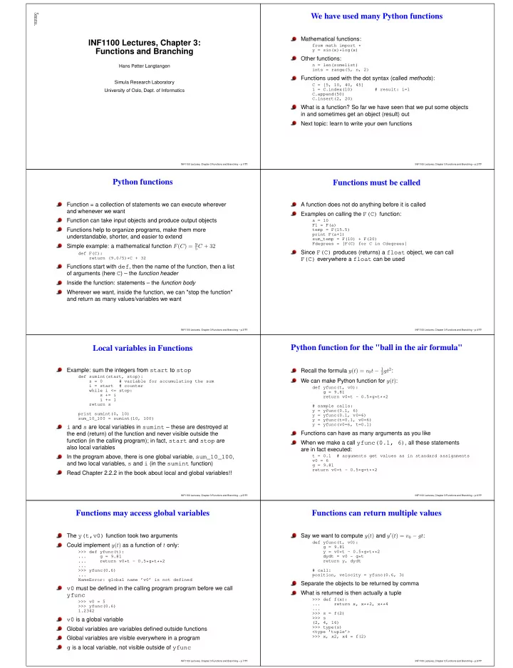 we have used many python functions
